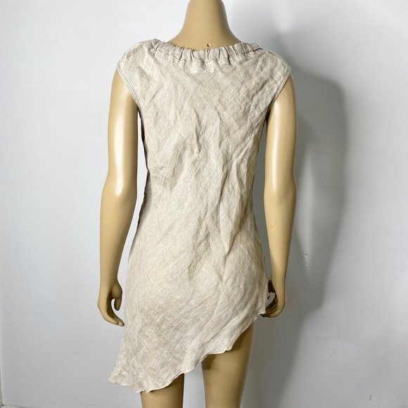 AB Nahlik Women’s Size 40 100% Len Asymmetric Hem Top Lagenlook - Picture 4 of 6